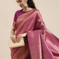 Saree Mall Magenta Ethnic Motifs Zari Silk Blend Banarasi Saree For Women | Swadesiicart