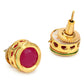 Maroon Circular Studs Earrings - Ruby Raang - Swadesiicart