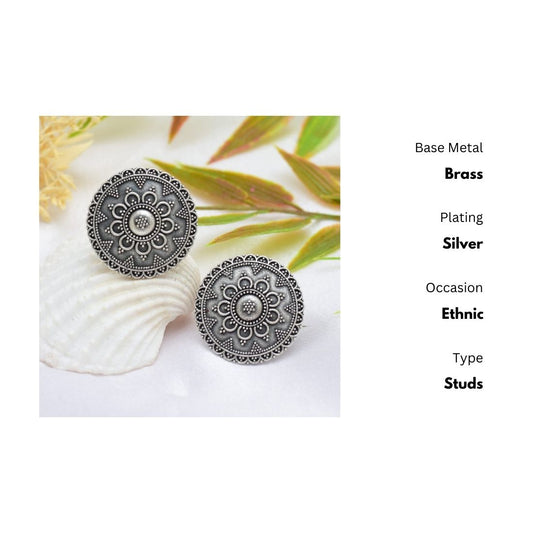 New Stylish Oxidized Gold-Polished Gold Studs Earrings for Womens by House of Ree | Swadesiicart