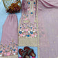 Anaita Lavender Chinon Readymade Suit with Embroidery & Diamond Work