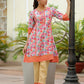 Vaasva Women Lemon Embroidered Printed Kurta Set With Laced Solid Pants | Swadesiicart