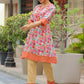 Vaasva Women Lemon Embroidered Printed Kurta Set With Laced Solid Pants | Swadesiicart