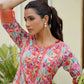 Vaasva Women Lemon Embroidered Printed Kurta Set With Laced Solid Pants | Swadesiicart