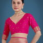 Monjolika Fashion Banarasi Silk Rani Pink Zaal Pattern Traditional Saree | Swadesiicart