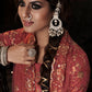 Myra Dark Orange Net Embroidered Sharara Suit | Swadesiicart