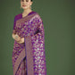 Monjolika Fashion Banarasi Silk Purple Zaal Pattern Traditional Saree | Swadesiicart