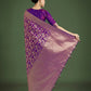 Monjolika Fashion Banarasi Silk Purple Zaal Pattern Traditional Saree | Swadesiicart