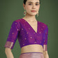 Monjolika Fashion Banarasi Silk Purple Zaal Pattern Traditional Saree | Swadesiicart