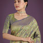 Monjolika Fashion Banarasi Silk Olive Zaal Pattern Traditional Saree | Swadesiicart