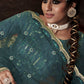 Myra Beautiful Dark Firozi Net Embroidered Sharara Suit | Swadesiicart