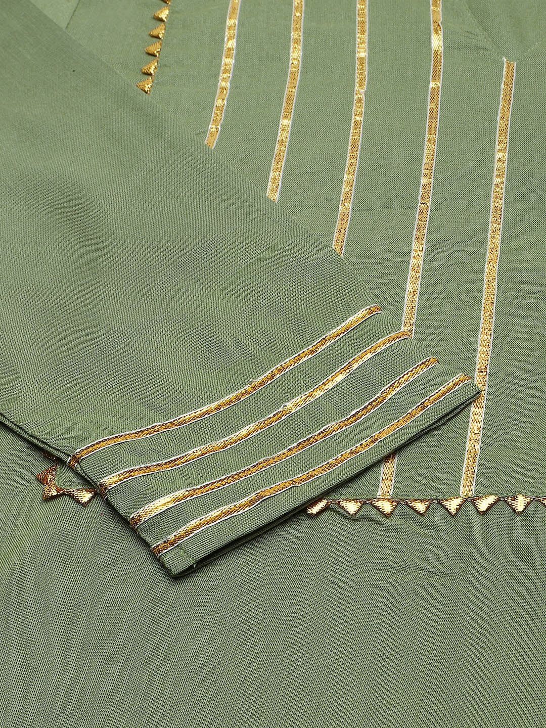 Kalini Women Green Yoke Design Gotta Patti Kurta with Sharara | Swadesiicart