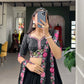 Lorenvalley Black Georgette Plain with Sequins and Thread Embroidery Work Belt Lehenga Choli with Dupatta | Swadesiicart