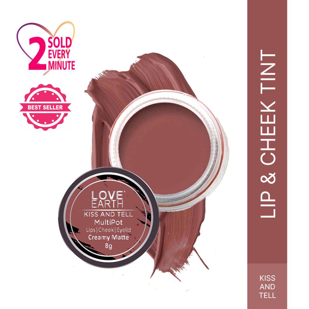 Love Earth Lip Tint & Cheek Tint Multipot-Kiss & Tell - Swadesiicart