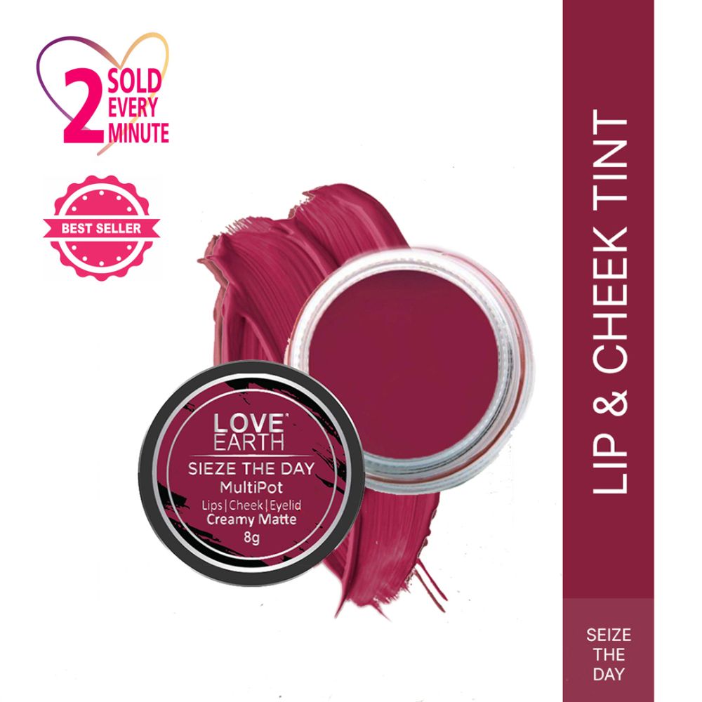 Love Earth Lip Tint & Cheek Tint Multipot-Sieze The Day - Swadesiicart