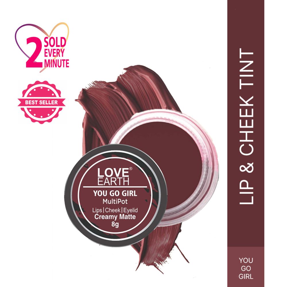 Love Earth Lip Tint & Cheek Tint Multipot - You Go Girl - Swadesiicart