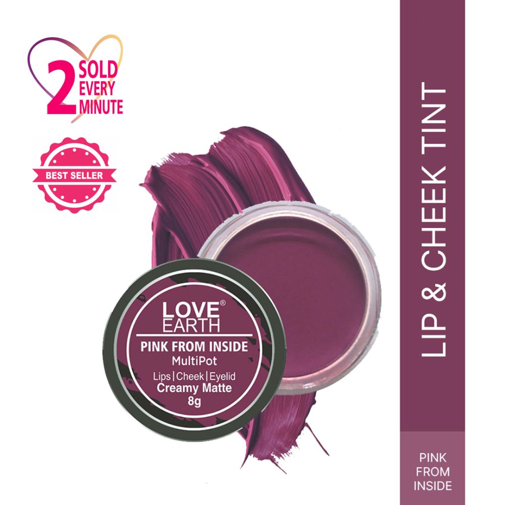 Love Earth Lip Tint & Cheek Tint Multipot - Pink From Inside - Swadesiicart
