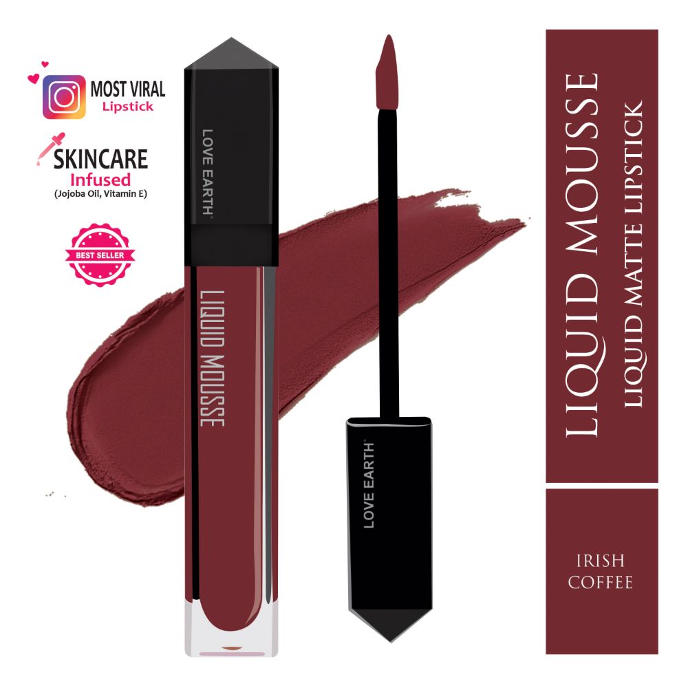 Love Earth Liquid Mousse Lipstick - Irish Coffee | Swadesiicart