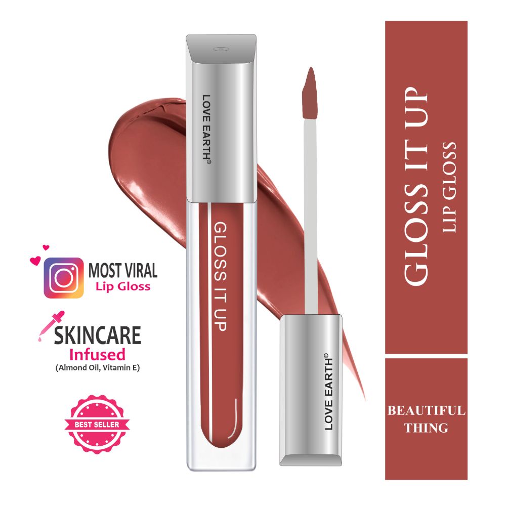 Love Earth Lip Gloss - Beautiful Thing (Barbie Pink) - Swadesiicart