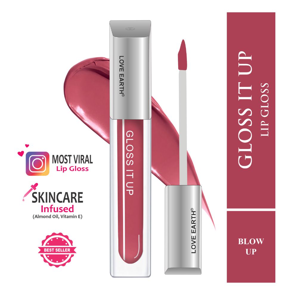 Love Earth Lip Gloss - Blow Up (Dark Pink) - Swadesiicart