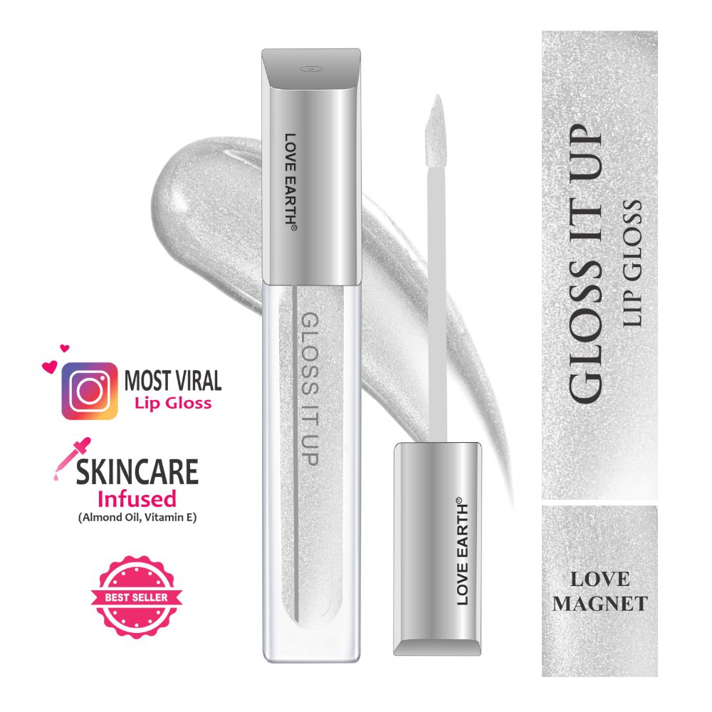 Love Earth Lip Gloss - Love Magnet (Silver Glitter) - Swadesiicart