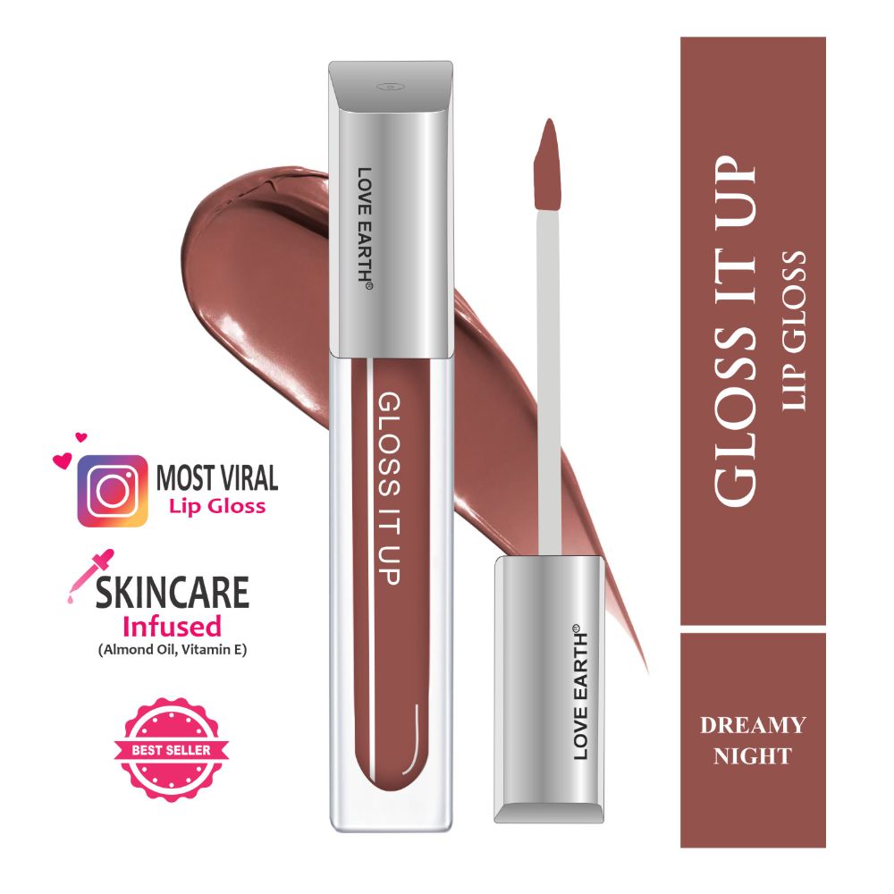 Love Earth Lip Gloss - Dreamy Night (Brown) - Swadesiicart