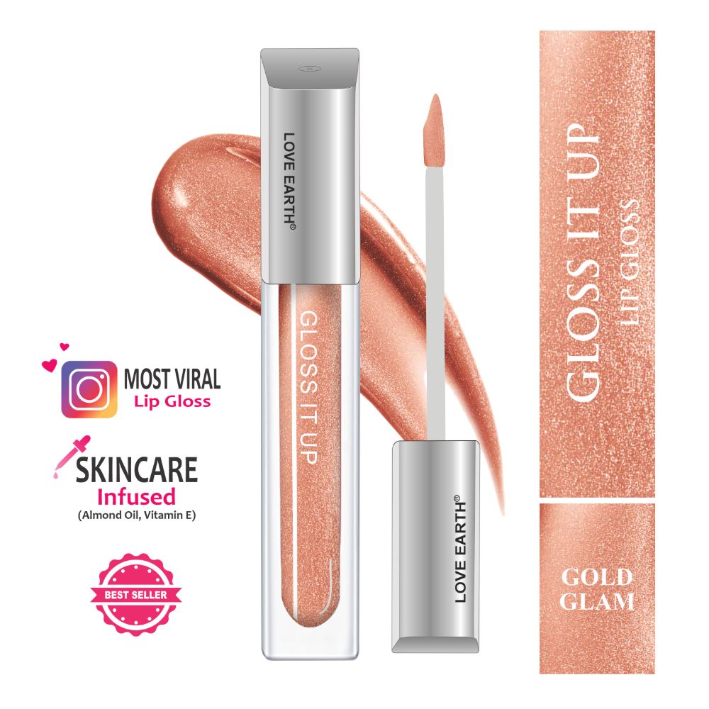 Love Earth Lip Gloss - Gold Glam (Golden) - Swadesiicart