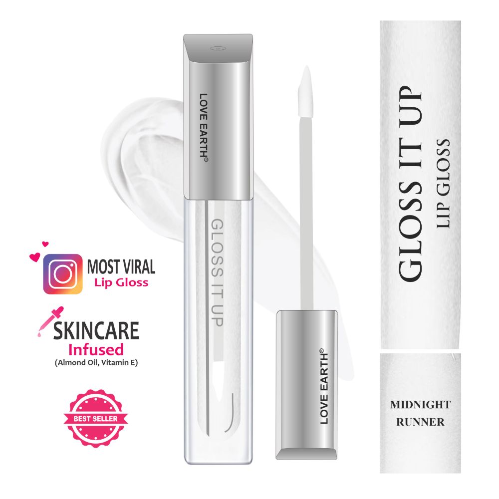 Love Earth Lip Gloss - Midnight Runner (Transparent) - Swadesiicart