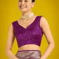 Monjolika Fashion Stunning Purple Banarasi Satin Silk Golden Meenakari Work Saree | Swadesiicart