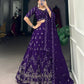 Lorenvalley Purple Georgette Sequins and Thread Embroidery Work Lehenga Choli | Swadesiicart