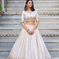 Lorenvalley OffWhite Vichitra Silk Sequins and Thread Embroidery Work Lehenga Choli | Swadesiicart