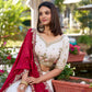 Lorenvalley OffWhite Vichitra Silk Sequins and Thread Embroidery Work Lehenga Choli | Swadesiicart