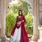Lorenvalley White Georgette Sequins and Thread Embroidery Work With Lace Touch Up Lehenga Choli with Dupatta | Swadesiicart