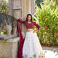 Lorenvalley White Georgette Sequins and Thread Embroidery Work With Lace Touch Up Lehenga Choli with Dupatta | Swadesiicart