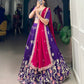 Lorenvalley Purple Vichitra Silk Sequins and Thread Embroidery Work Lehenga Choli | Swadesiicart