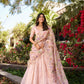 Lorenvalley Light Pink Gold Crush Fabric Sequins and Thread Embroidery All Over Butties Work Lehenga choli | Swadesiicart