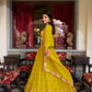 Lorenvalley Mustard Georgette Sequins and Thread Embroidery Work Lehenga Choli | Swadesiicart