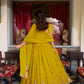 Lorenvalley Mustard Georgette Sequins and Thread Embroidery Work Lehenga Choli | Swadesiicart