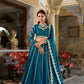 Lorenvalley Rama Vichitra Silk Sequins and Thread Embroidery Work Lehenga Choli | Swadesiicart