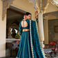 Lorenvalley Rama Vichitra Silk Sequins and Thread Embroidery Work Lehenga Choli | Swadesiicart