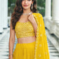 Anaita Yellow Georgette Stitched Lehenga Choli With Sequence & Thread Work