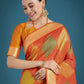 Monjolika Fashion Orange Colour Banarasi Silk Zari Weaving Classic Saree | Swadesiicart