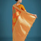 Monjolika Fashion Orange Colour Banarasi Silk Zari Weaving Classic Saree | Swadesiicart