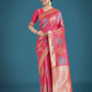 Monjolika Fashion Light Pink Colour Banarasi Silk Zari Weaving Classic Saree | Swadesiicart