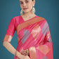 Monjolika Fashion Light Pink Colour Banarasi Silk Zari Weaving Classic Saree | Swadesiicart