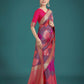 Monjolika Fashion Pink Colour Banarasi Satin Silk Zari Weaving Classic Saree | Swadesiicart