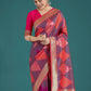 Monjolika Fashion Pink Colour Banarasi Satin Silk Zari Weaving Classic Saree | Swadesiicart