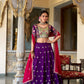 Lorenvalley Purple Vichitra Silk Sequins and Thread Embroidery Work Lehenga Choli with Dupatta | Swadesiicart