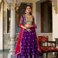 Lorenvalley Purple Vichitra Silk Sequins and Thread Embroidery Work Lehenga Choli with Dupatta | Swadesiicart