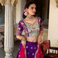 Lorenvalley Purple Vichitra Silk Sequins and Thread Embroidery Work Lehenga Choli with Dupatta | Swadesiicart