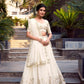 Lorenvalley Offwhite Silver Glosy Fabric Sequins and Embroidery with Foil Work Lehenga Choli with Dupatta | Swadesiicart